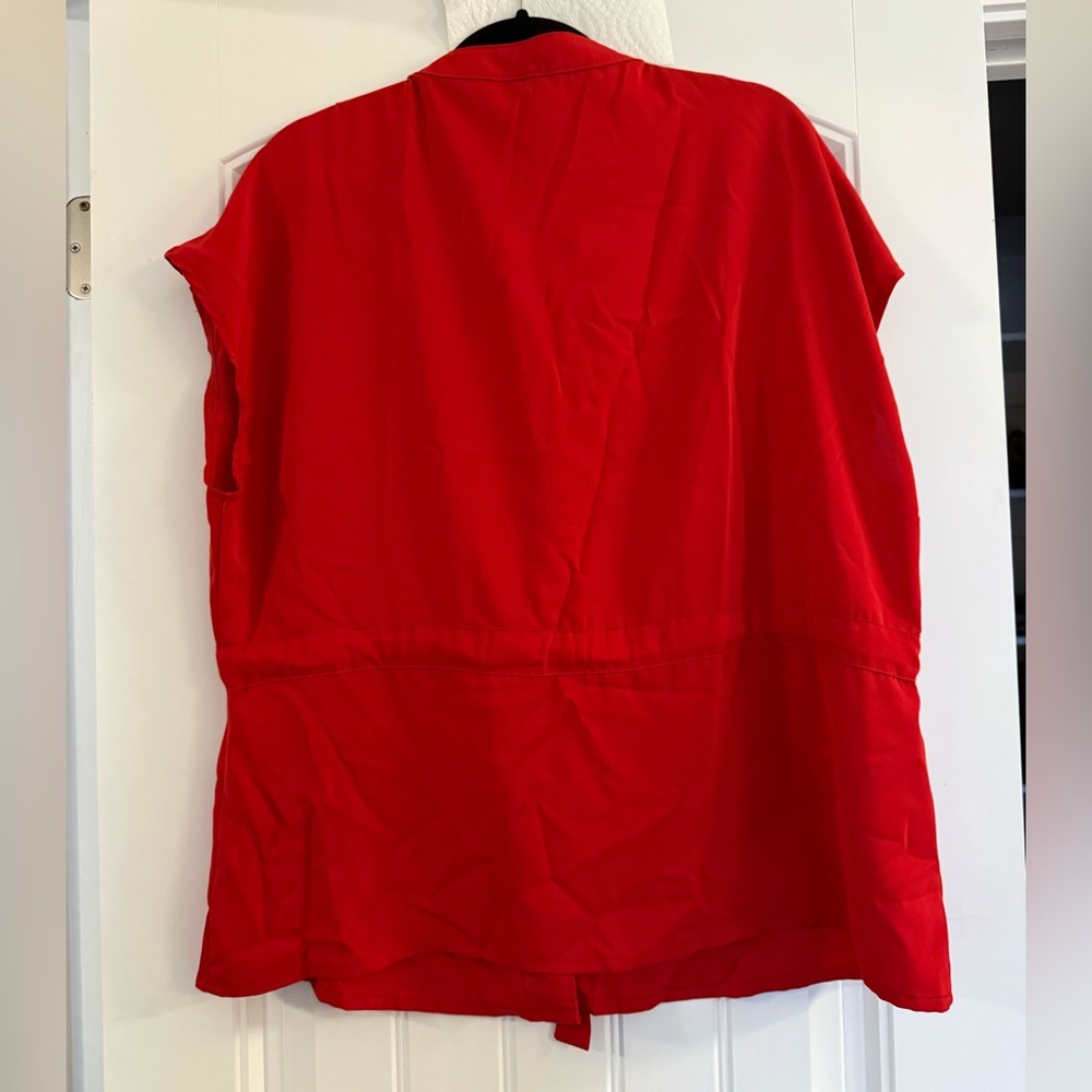 Red Women's Button-Up Top - Picture 4 of 4